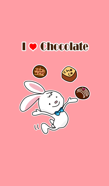 [LINE着せかえ] うさちゃんのリボンとチョコレートの画像