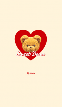 Sweet fluffy teddy bear - Red - 画像(1)