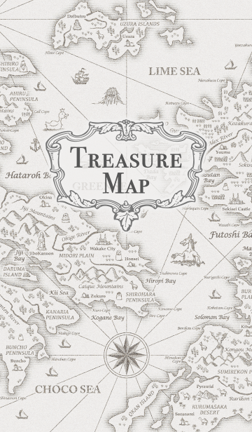 Treasure Map 宝の地図 モノクロ Line着せかえ 360円