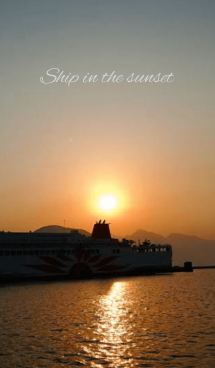 Ship in the sunset. 画像(1)