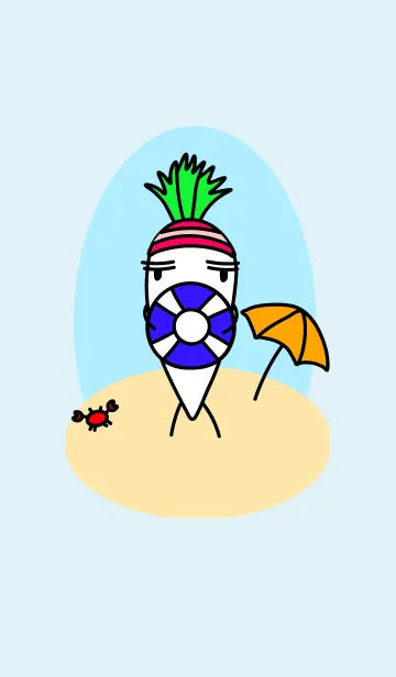 [LINE着せ替え] 大根人生 夏の画像1