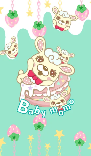 [LINE着せ替え] 苺うさぎモモちゃんの画像1