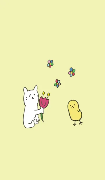 猫とひよこのLINE着せ替え