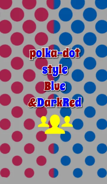 [LINE着せ替え] polka-dot style Blue＆DarkRedの画像1