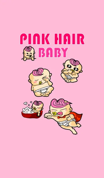 [LINE着せ替え] Pink Hair Babyの画像1