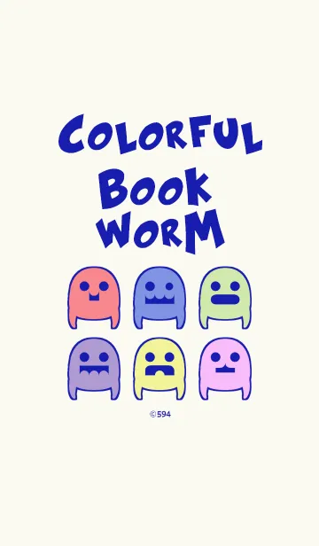 [LINE着せ替え] カラフル ブックワームの画像1