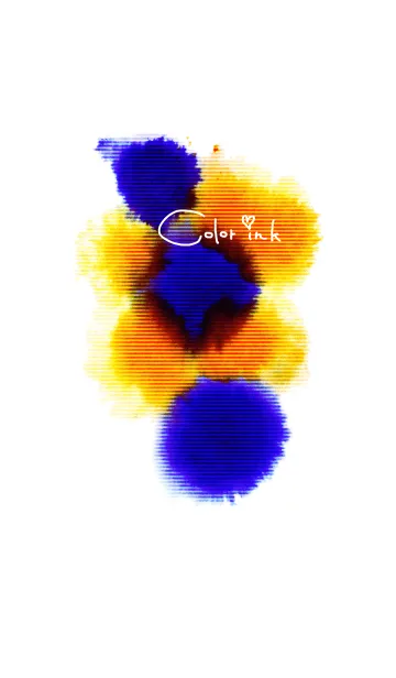 [LINE着せ替え] カラーインク(青＆橙色)の画像1