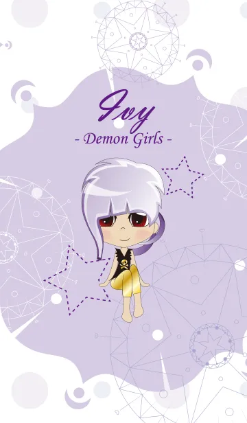 [LINE着せ替え] Demon Girls - Cute Ivy (purple)の画像1