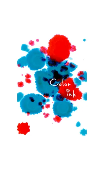 [LINE着せ替え] カラーインク(青＆赤)の画像1