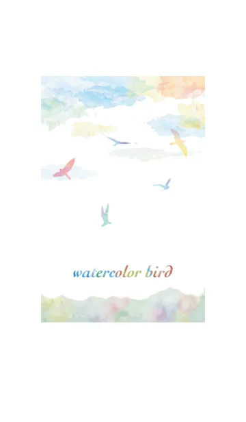 [LINE着せ替え] watercolor bird 〜水彩の鳥と空〜の画像1