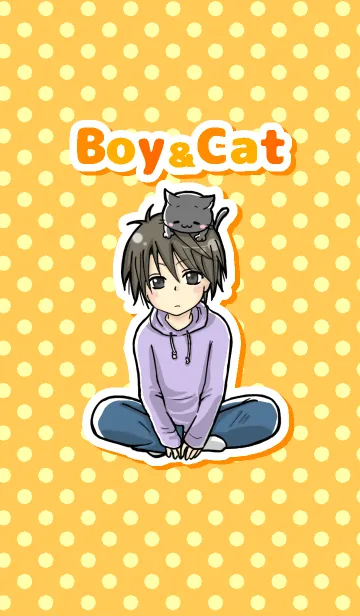 [LINE着せ替え] Boy ＆ Catの画像1