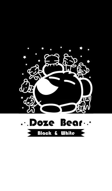 [LINE着せ替え] Doze Bear (Black ＆ White)の画像1