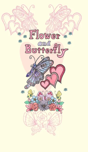 [LINE着せ替え] フラワー and バタフライの画像1