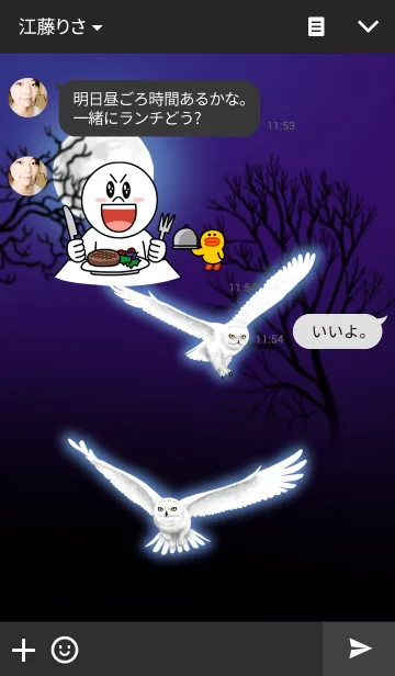 [LINE着せ替え] 白フクロウの画像3