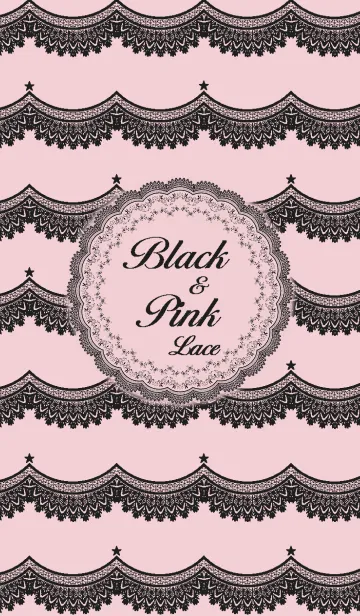 [LINE着せ替え] Black ＆ Pink laceの画像1