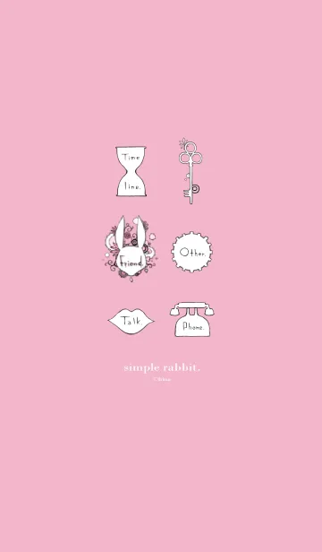 simple rabbit. -pink-のLINE着せ替え