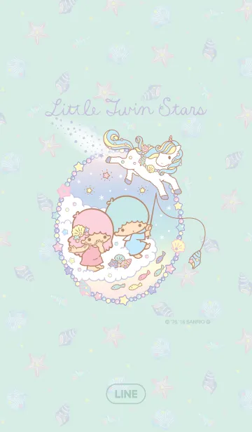 リトルツインスターズ ミントユニコーンのLINE着せ替え