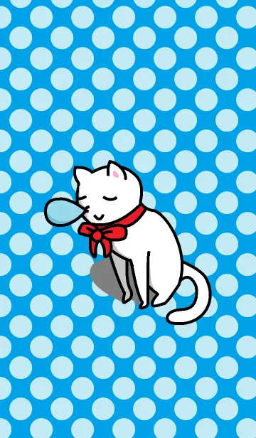 [LINE着せ替え] いねむりネコのリボン添えの画像1
