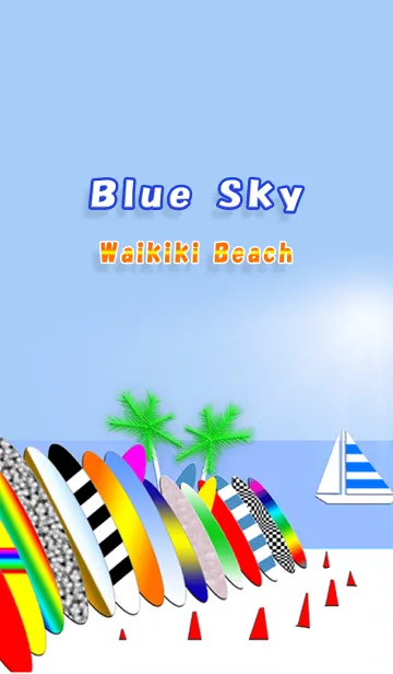 [LINE着せ替え] カラフルボード！ ワイキキ！の画像1