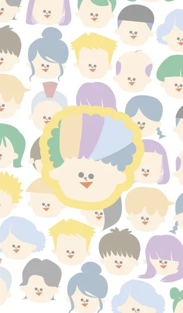 [LINE着せ替え] カラフルなひとびとの画像1