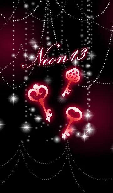 [LINE着せ替え] ほんのり光るネオンの着せかえ 13 赤×鍵の画像1