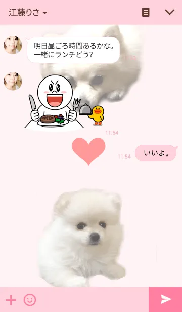 [LINE着せ替え] 白ポメ ☆ゆきちゃん☆の画像3