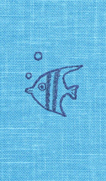 [LINE着せ替え] コットン刺繍-海（ブルー）の画像1