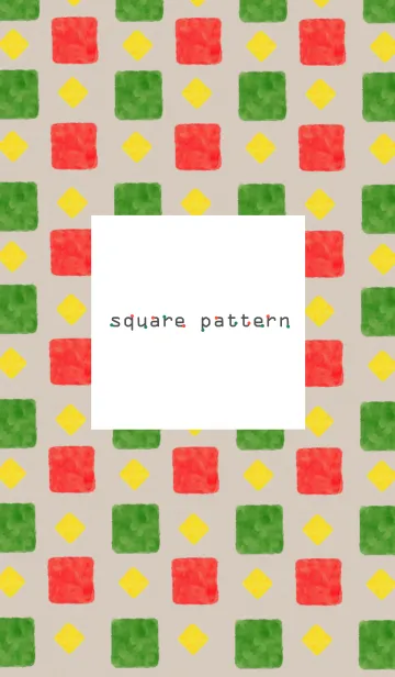 [LINE着せ替え] 四角パターン3-水彩画-の画像1