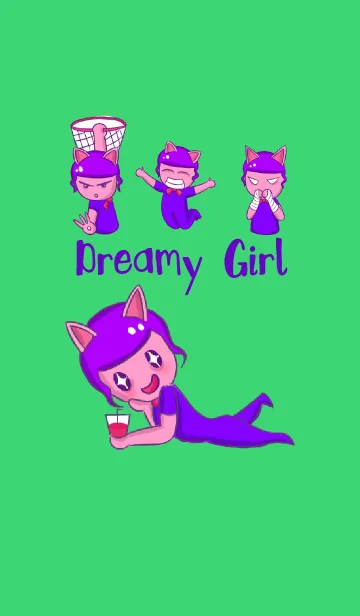 [LINE着せ替え] A Dreamy Girl with Cat Earsの画像1