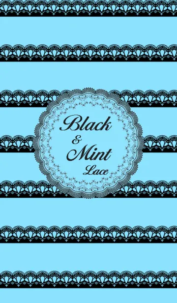 [LINE着せ替え] Black ＆ Mint Laceの画像1
