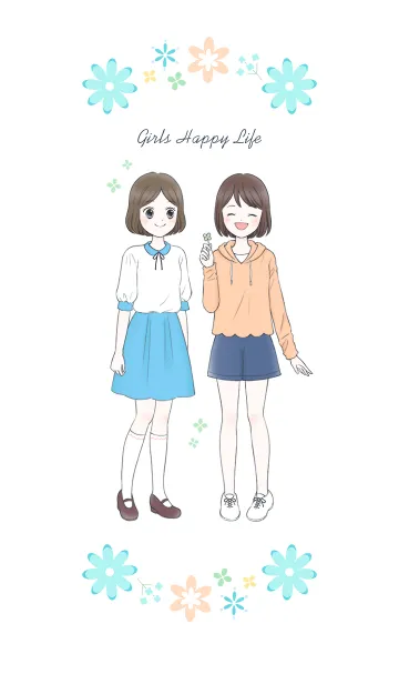 [LINE着せ替え] Girls Happy Lifeの画像1