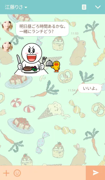 [LINE着せ替え] Rabbits and Sweet Candyの画像3