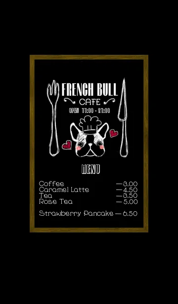 [LINE着せ替え] French Bull Cafe☆黒板メニュー風着せかえの画像1