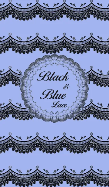 [LINE着せ替え] Black ＆ Blue Laceの画像1