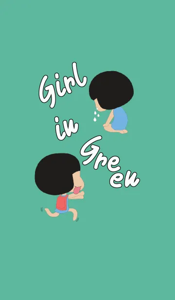 [LINE着せ替え] A Lovely Girl in Green Dressの画像1