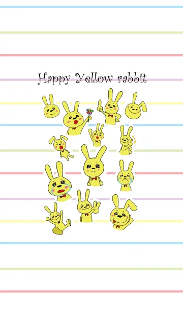 [LINE着せ替え] 幸せの黄色いうさぎの画像1