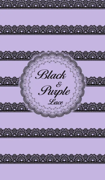 [LINE着せ替え] Black ＆ Purple Laceの画像1