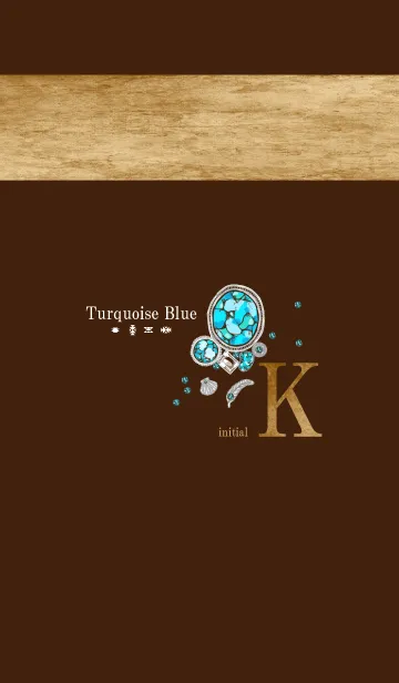 [LINE着せ替え] Turquoise Blue initial Kの画像1