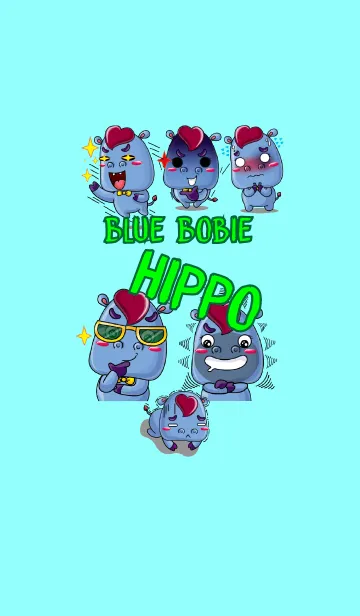[LINE着せ替え] A Very Cool Blue Bobie-Hippoの画像1