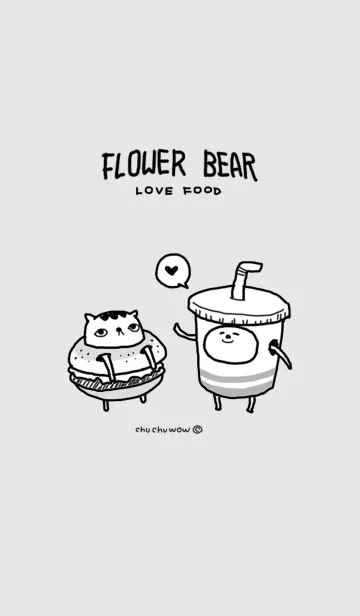 [LINE着せ替え] Flower Bear (love food)の画像1