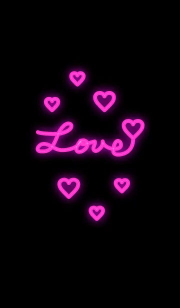 [LINE着せ替え] 恋してるハート9-ネオン-の画像1