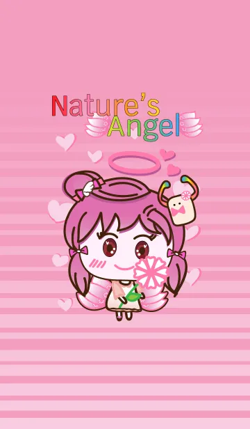 [LINE着せ替え] Nature's Angel - Angel Pink cute Loveの画像1