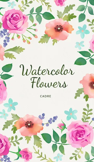 [LINE着せ替え] Watercolor Flowersの画像1