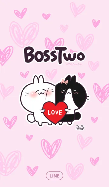 [LINE着せ替え] BossTwo Cute Rabbits in Loveの画像1