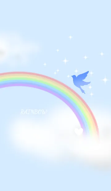 [LINE着せ替え] 目立たない♡ペア着せ替え 虹＆幸せの青い鳥の画像1