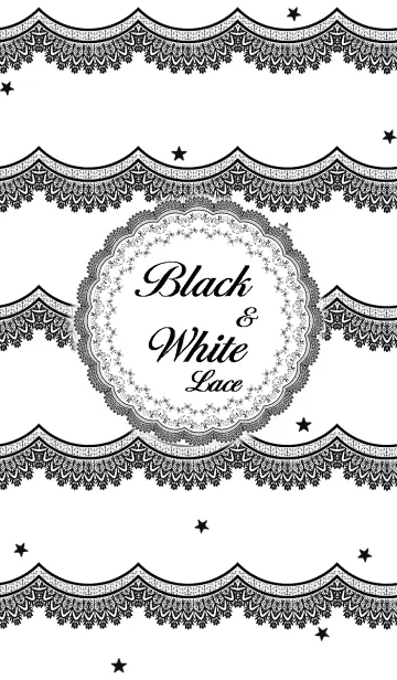 [LINE着せ替え] Black ＆ White Laceの画像1
