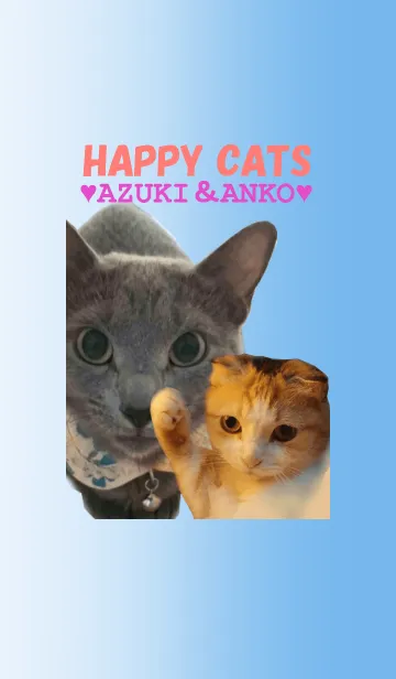 [LINE着せ替え] HAPPY CATS ♥あずき＆あんこ♥の画像1