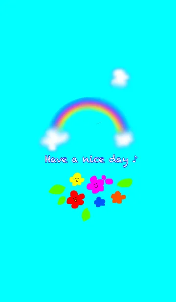 [LINE着せ替え] Have a nice day＆Rainbow＆Flowerの画像1