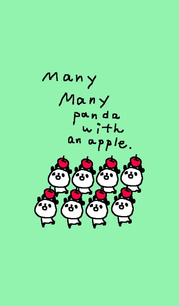 [LINE着せ替え] いっぱーーいちびパンダとりんご♪pandaの画像1
