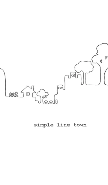 [LINE着せ替え] シンプルな線の町の画像1